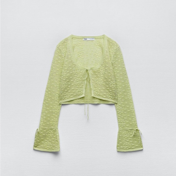 Metallic Thread Crop Knit Cardigan & Knit Bralette - Picture 2 of 9